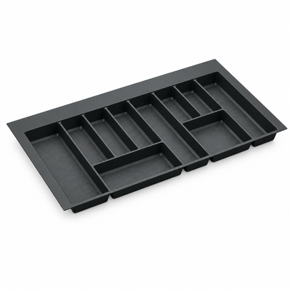 Black cutlery drawer organiser