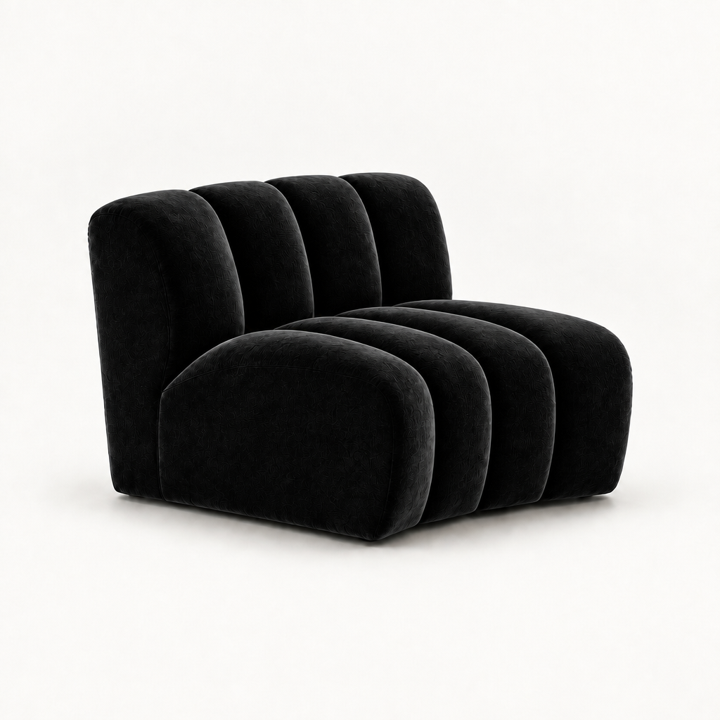 Black Sienna armless lounge chair