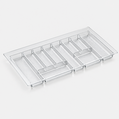 Clear cutlery drawer organiser