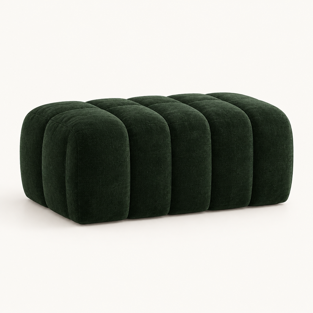 Deep forest green channelled stool