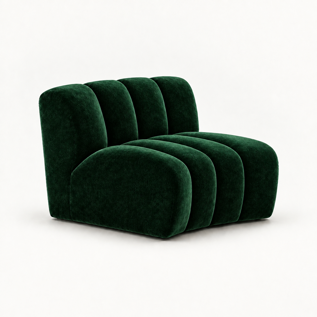 Deep forest green Sienna armless lounge chair