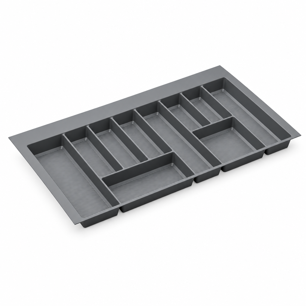 Grey cutlery drawer organiser