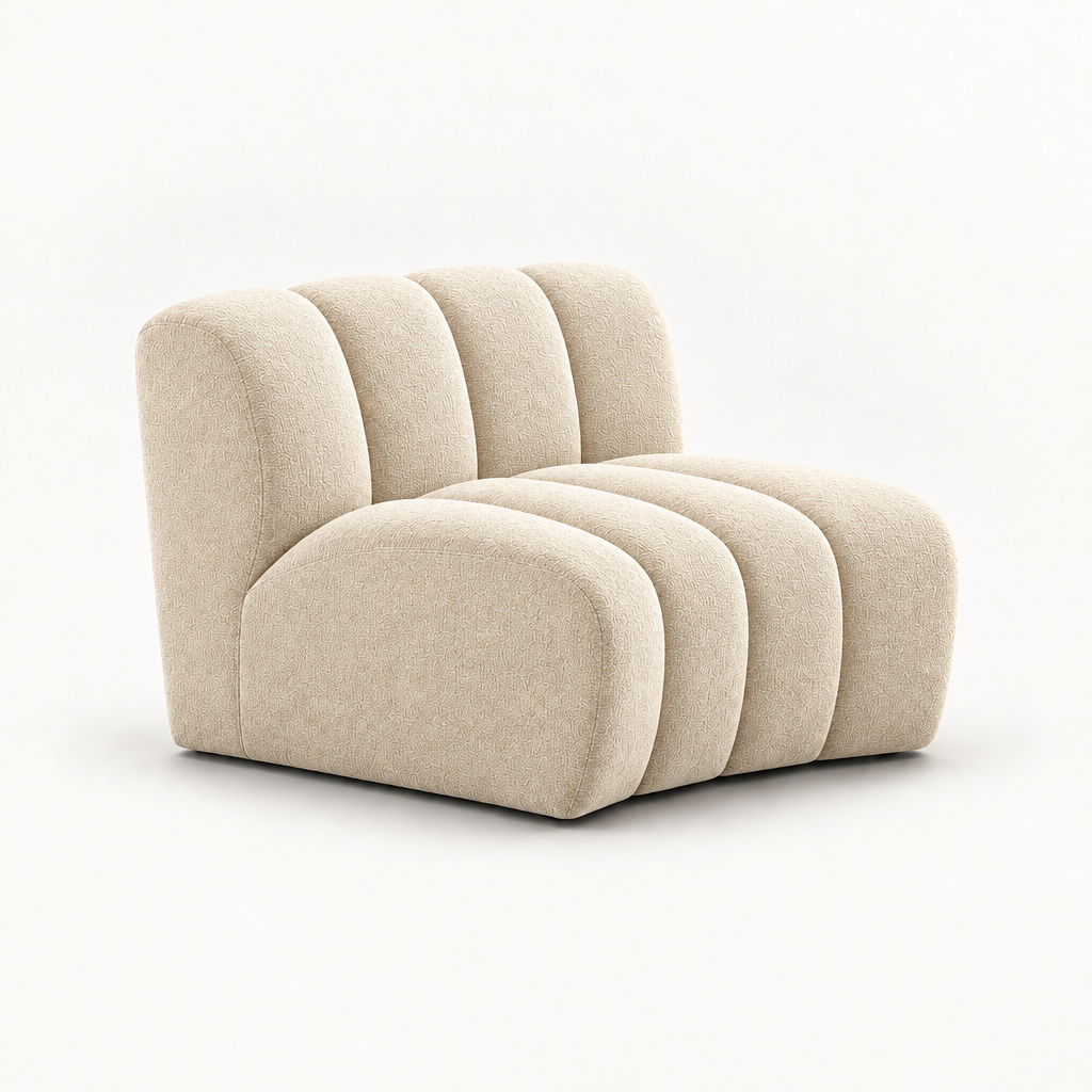 Ivory Sienna armless lounge chair