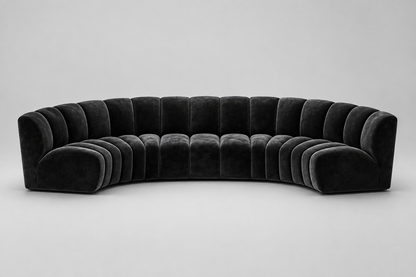 Large curved sofa in black