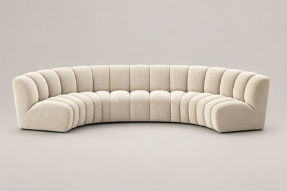 Large curved sofa in ivory